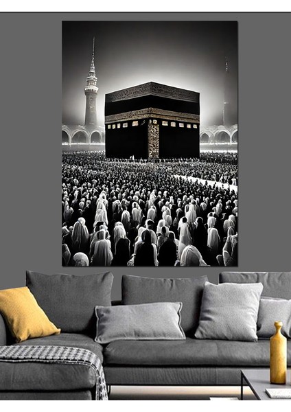 Siyah Beyaz Kabe Dekoratif Kanvas - Mdf Ahşap Tablo