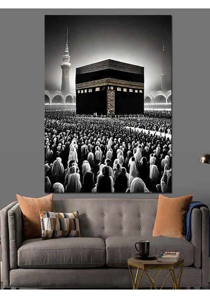 Siyah Beyaz Kabe Dekoratif Kanvas - Mdf Ahşap Tablo
