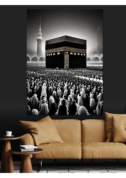 Siyah Beyaz Kabe Dekoratif Kanvas - Mdf Ahşap Tablo