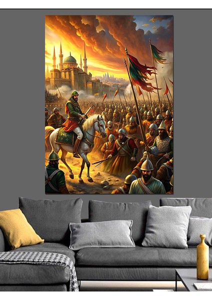Istanbul'un Fethi 1453 Dekoratif Kanvas - Mdf Ahşap Tablo