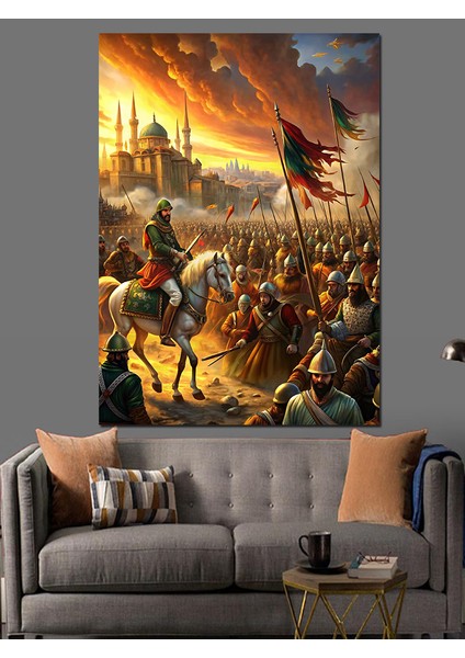 Istanbul'un Fethi 1453 Dekoratif Kanvas - Mdf Ahşap Tablo fiyatları