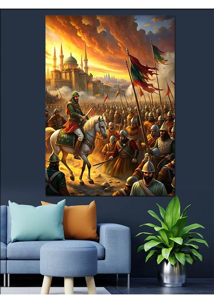 Istanbul'un Fethi 1453 Dekoratif Kanvas - Mdf Ahşap Tablo modelleri
