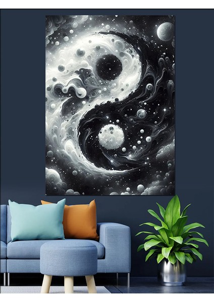 Ying Yang Denge Dekoratif Kanvas - Mdf Ahşap Tablo fırsatları