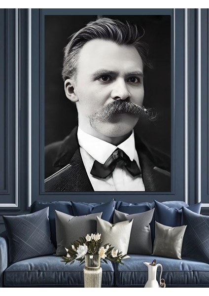Friedrich Nietzsche Dekoratif Kanvas - Mdf Ahşap Tablo