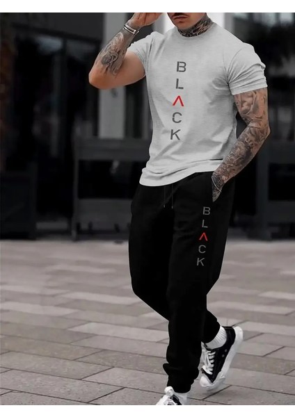 Oversize Eşofman Takımı Black Baskılı Eşofman Takımı Unisex