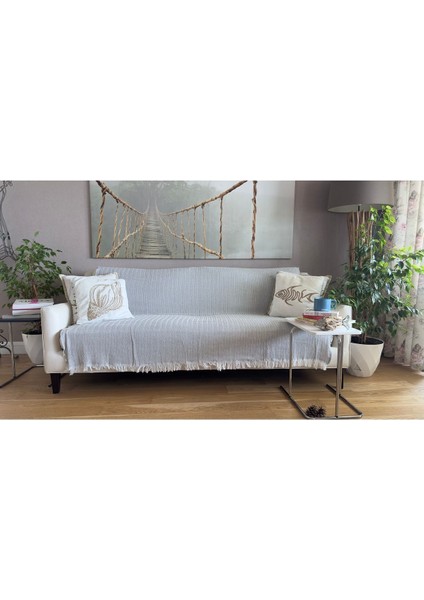 Balıksırtı Dokuma Koltuk Örtüsü,kanepe Örtüsü,çekyat Örtüsü,tv Battaniyesi,koltuk Şalı Gri (170X210