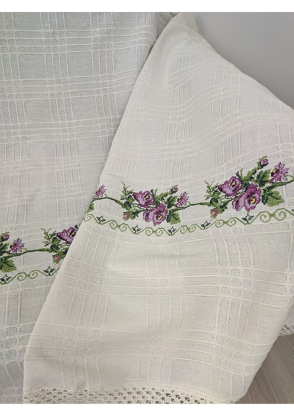 350 cm Kanaviçeli Çekyat Koltuk Örtüsü Mor Kanaviçe Işlemeli Kaneviçeli Buldan Işi Kanepe Örtü modelleri