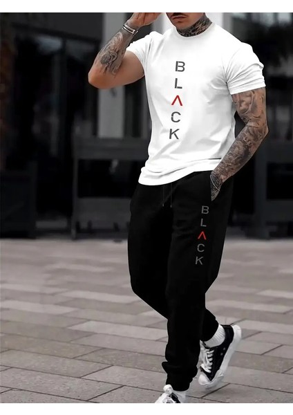 Oversize Eşofman Takımı Black Baskılı Eşofman Takımı Unisex