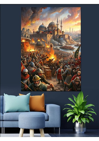 Savaş Temalı Osmanlı Dekoratif Kanvas - Mdf Ahşap Tablo fırsatları