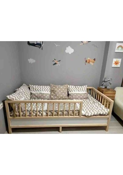 Gömme Kasalı Birinci Sınıf Fırınlanmış Ladin Ağacı Montessori Yatak