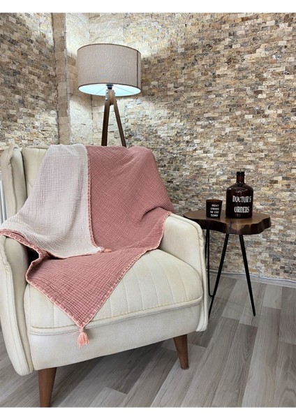 Kiremit Müslin Koltuk Şalı / Tv Battaniyesi