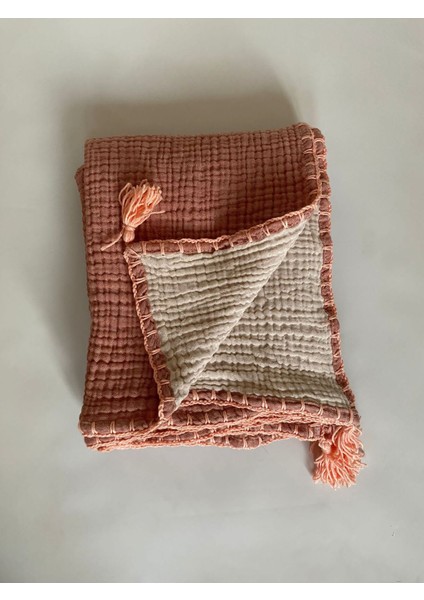 Kiremit Müslin Koltuk Şalı / Tv Battaniyesi fiyatları