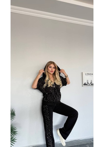 Kadın Yeni Sezon Kapüşonlu Geniş Paça Alt Üst Takım fırsatları