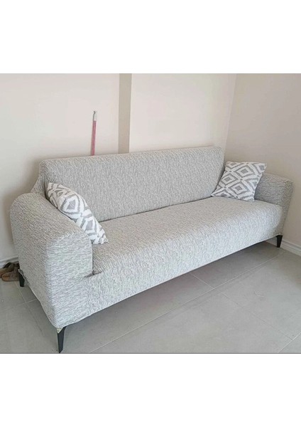 Jakarlı Düz Desen 3 Kişilik Lastikli Koltuk Kılıfı Çekyat Koltuk Örtüsü Streç Esnek kanepe kılıfı fiyatları