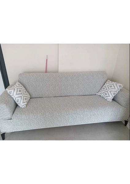 Jakarlı Düz Desen 3 Kişilik Lastikli Koltuk Kılıfı Çekyat Koltuk Örtüsü Streç Esnek kanepe kılıfı modelleri