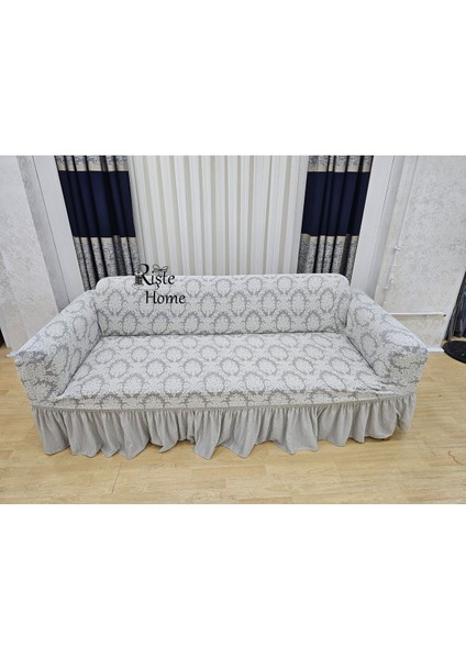 Kaliteli Standart Likrali Lastikli Yarı Kaplama 1 Adet 3 Kişilik Jakarli Koltuk,çekyat Örtüsü modelleri