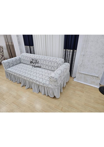 Kaliteli Standart Likrali Lastikli Yarı Kaplama 1 Adet 3 Kişilik Jakarli Koltuk,çekyat Örtüsü fırsatları