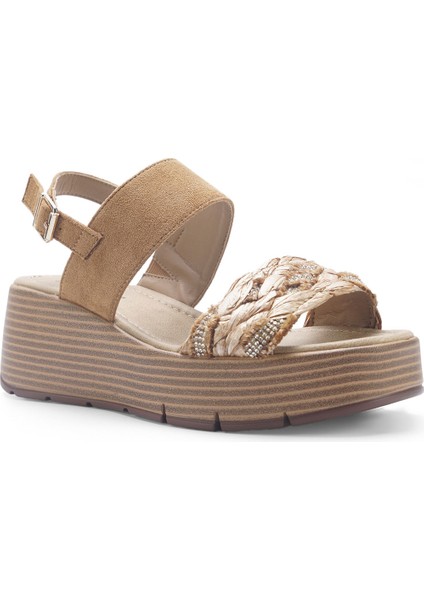 325099.Z 5fx Kahverengi Kadın Dolgu Topuk Sandalet fiyatları