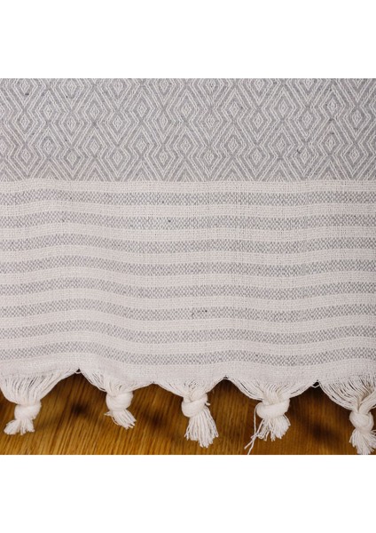 Natural Buldan Işi Kolları Örten Kanepe Çekyat Koltuk Örtüsü 180X300 Büyük Boy Pamuk Dokuma-Açıkgri indirimleri