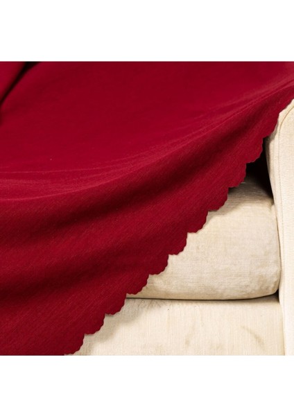 Bordo Dokuma Kadife Şönil Düz Kumaş Çift Taraflı Koltuk Şalı Örtüsü Battal Boy 175X300CM fiyatları