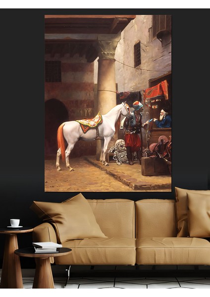 Jean Leon Gerome At Pazarı Kahire Dekoratif Kanvas - Mdf Ahşap Tablo