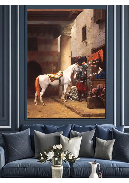 Jean Leon Gerome At Pazarı Kahire Dekoratif Kanvas - Mdf Ahşap Tablo