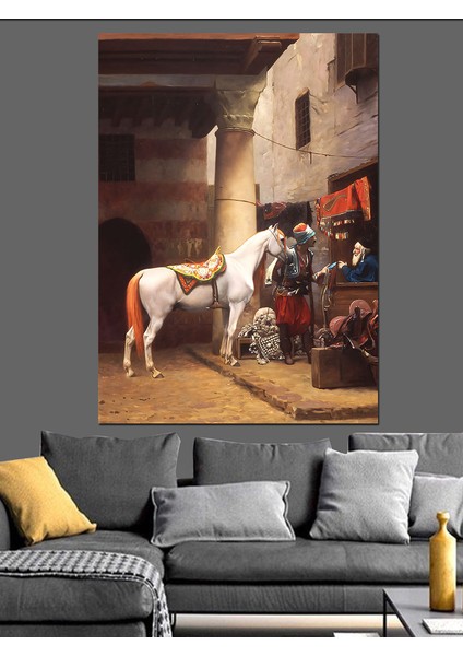 Jean Leon Gerome At Pazarı Kahire Dekoratif Kanvas - Mdf Ahşap Tablo