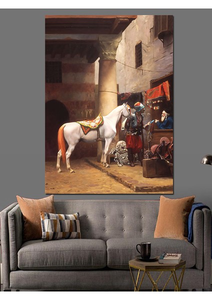 Jean Leon Gerome At Pazarı Kahire Dekoratif Kanvas - Mdf Ahşap Tablo