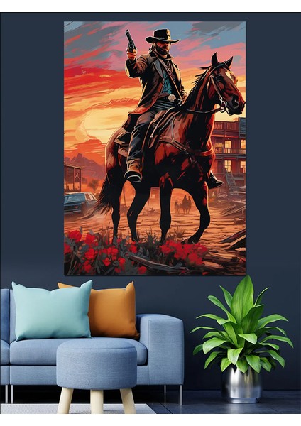 Red Dead Redemption 2 Dekoratif Kanvas - Mdf Ahşap Tablo