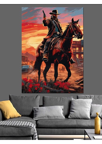 Red Dead Redemption 2 Dekoratif Kanvas - Mdf Ahşap Tablo fırsatları