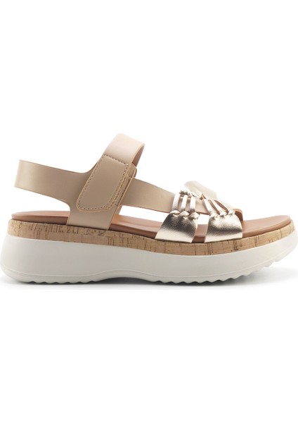 Holı 5fx Bej Kadın Comfort Sandalet