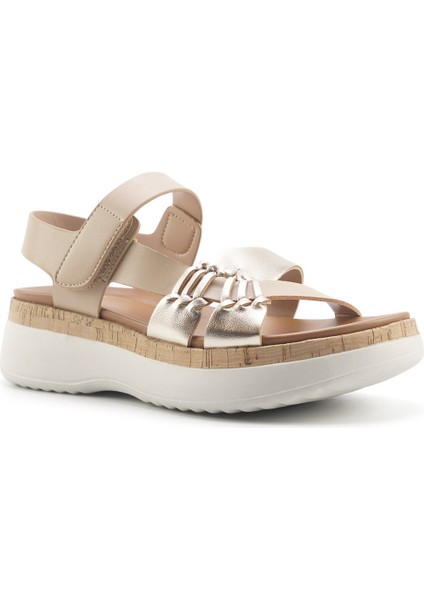 Holı 5fx Bej Kadın Comfort Sandalet