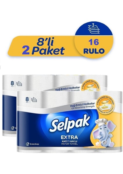 Kağıt Havlu Extra Yağ Emici 16 Rulo