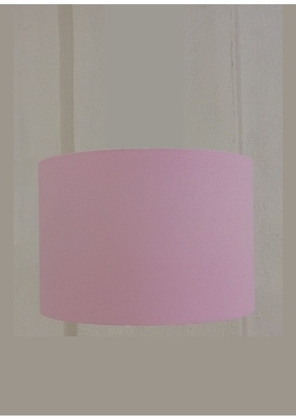 Silindir Pembe Kumaş Kaplama Yatak Odası Genç ve Çocuk Odası Abajur Başlığı