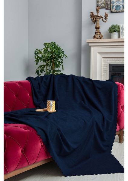 Koltuk Örtüsü | Çekyat Örtüsü | Koltuk Şalı 175X300 Mikrofiber Şönil Çift Taraflı Kaymaz | Lacivert fiyatları