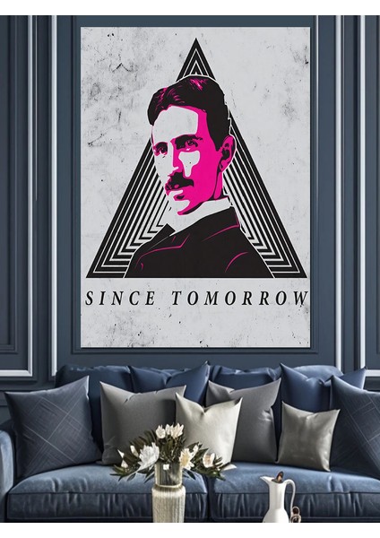 Nikola Tesla Dekoratif Kanvas - Mdf Ahşap Tablo