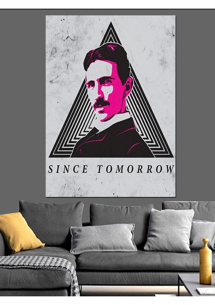 Nikola Tesla Dekoratif Kanvas - Mdf Ahşap Tablo
