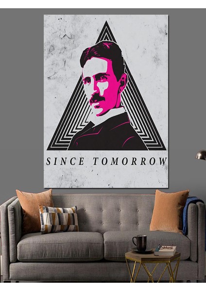 Nikola Tesla Dekoratif Kanvas - Mdf Ahşap Tablo