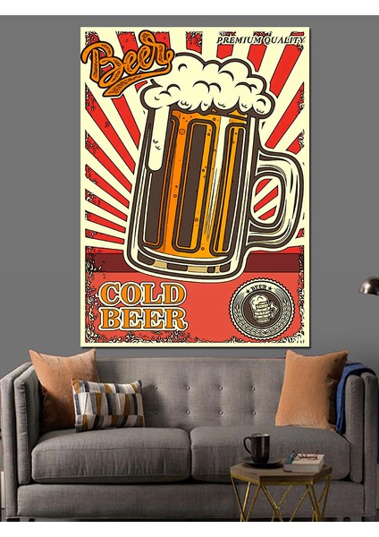 Soğuk Bira Dekoratif Kanvas - Mdf Ahşap Tablo