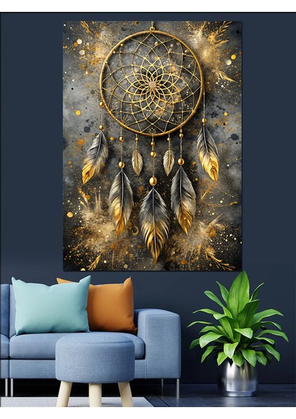 Düş Kapanı Dreamcatcher Dekoratif Kanvas - Mdf Ahşap Tablo