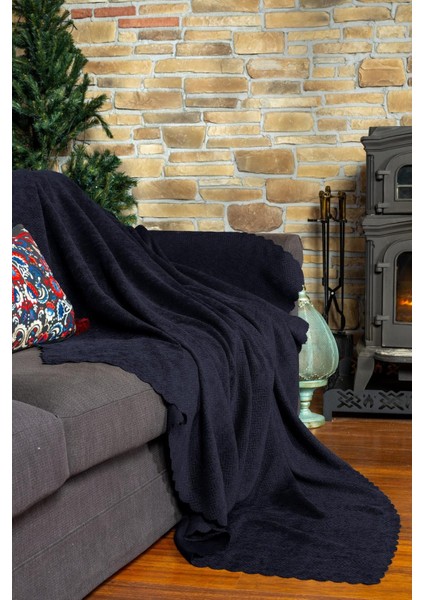 Zenit Koltuk Örtüsü 175X215 Medium Dekoratif Jakarlı Şönil | Kanepe Örtüsü | Kaymaz , Antrasit