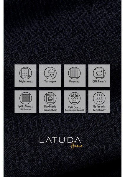 Zenit Koltuk Örtüsü 175X215 Medium Dekoratif Jakarlı Şönil | Kanepe Örtüsü | Kaymaz , Antrasit fiyatları