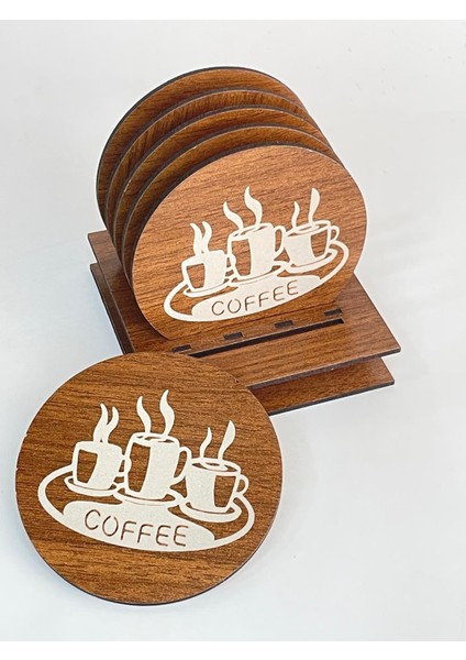 Desenlı Bardak Altlığı 6'lı Set