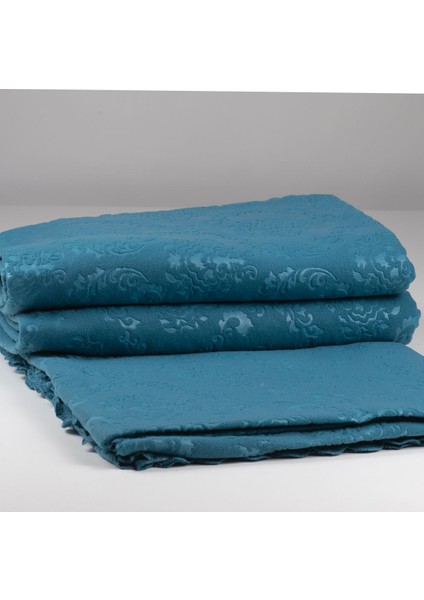 3 Adet Turkuaz Polar Koltuk Çekyat Örtüsü