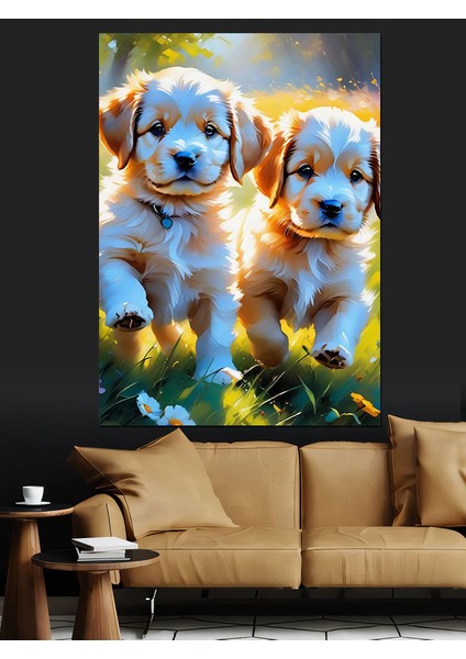Yavru Köpek Dekoratif Kanvas - Mdf Ahşap Tablo