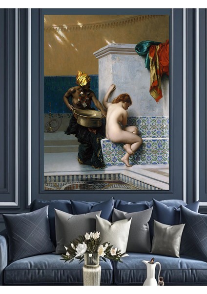 Jean Leon Gerome Mağribi Banyosu Dekoratif Kanvas - Mdf Ahşap Tablo fiyatları
