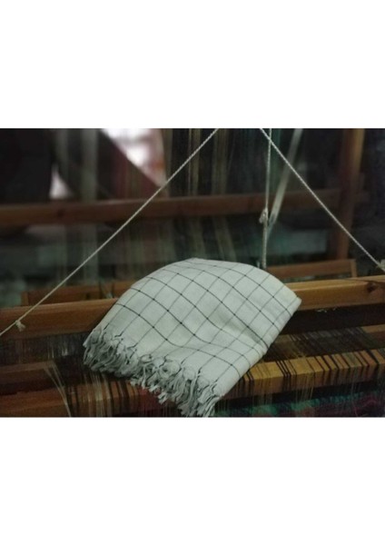 Kareli Krem Siyah Pike, Koltuk ve Yatak Örtüsü, Dekoratif Örtü, Buldan Örtüsü Çok Amaçlı 200X240CM