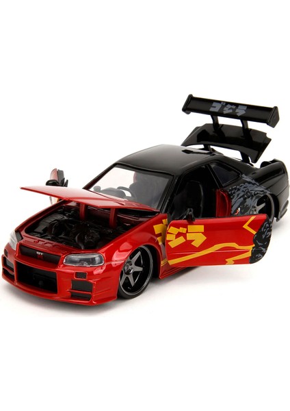 1:24 Ölçekli Araba Godzilla 2002 Nissan Skyline Gt-R (R34)