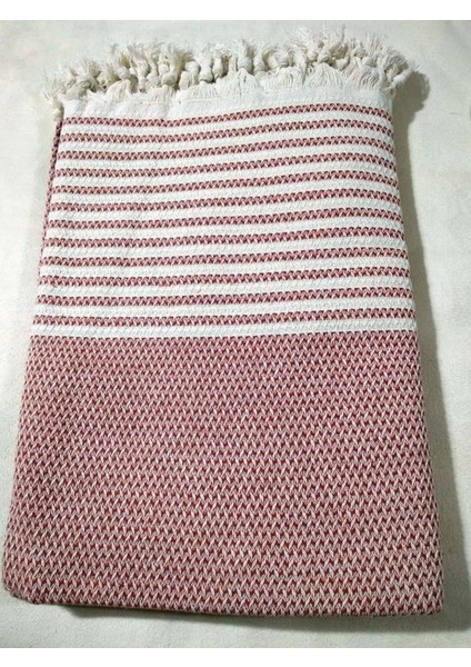 Pamuklu Kaymaz Hasır Dokuma Koltuk-Çekyat Örtüsü (180X220)-KIREMIT