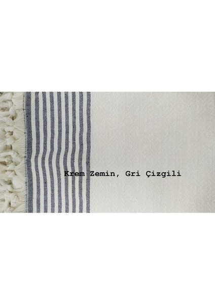 Battal Boy Kolları Örten Pamuklu Krem Zemin Gri Çizgili Koltuk Örtüsü Takımı 3 3 1 1 modelleri